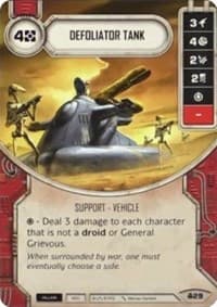 Defoliator Tank - Convergence - Star Wars: Destiny card