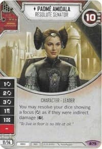 Padme Amidala - Resolute Senator (Card Only) - Convergence - Star Wars: Destiny card