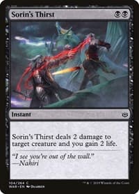 Sorin's Thirst - War of the Spark - Magic: The Gathering card