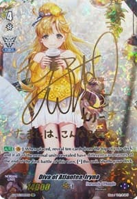 Diva of Atlantea, Iryna (SSP) (Gold Signature) - V-EB05: Primary Melody - Cardfight Vanguard card
