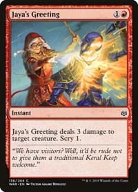 Jaya's Greeting - War of the Spark - Magic: The Gathering card