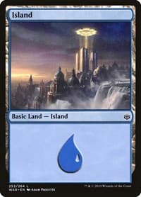 Island (253) - War of the Spark - Magic: The Gathering card