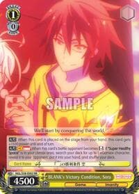 BLANK's Victory Condition, Sora - No Game No Life - Weiss Schwarz card