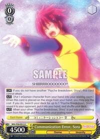 Communication Error, Sora - No Game No Life - Weiss Schwarz card