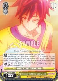 Existence-Robbing Game, Sora - No Game No Life - Weiss Schwarz card