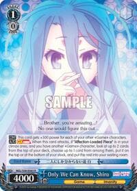 Only We Can Know, Shiro - No Game No Life - Weiss Schwarz card