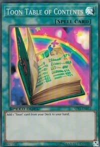 Toon Table of Contents - Speed Duel: Tournament Pack 1 - YuGiOh card