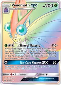 Venomoth GX (Secret) - SM - Unbroken Bonds - Pokemon card