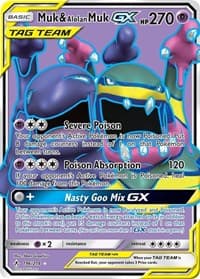 Muk & Alolan Muk GX (196) (Full Art) - SM - Unbroken Bonds - Pokemon card