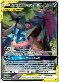 Greninja & Zoroark GX (201) (Alternate Full Art) - SM - Unbroken Bonds - Pokemon card