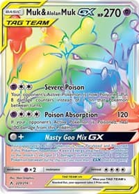 Muk & Alolan Muk GX (Secret) - SM - Unbroken Bonds - Pokemon card
