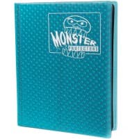 Binder - 4-Pocket Side-Loading Holofoil - Aqua Blue - Monster Protectors Storage Albums - Storage Albums card