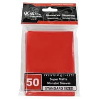 Standard Sleeves - Super Matte - Red (50-Pack) - Monster Protectors Card Sleeves - Card Sleeves card