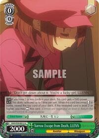Narrow Escape from Death, LLENN - SAO Alternative–Gun Gale Online - Weiss Schwarz card