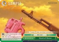 Word of Honor (RRR) - SAO Alternative–Gun Gale Online - Weiss Schwarz card