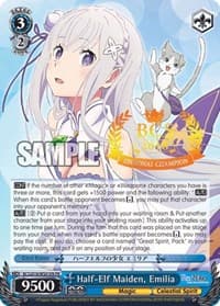 Half-Elf Maiden, Emilia (BCS 2018) - Bushiroad Event Cards - Weiss Schwarz card