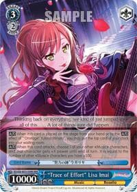 "Trace of Effort" Lisa Imai (RRR) - BanG Dream! Girls Band Party! MULTI LIVE - Weiss Schwarz card