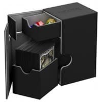 Flip 'n' Tray Deck Case XenoSkin - Black (Holds 80+) - Ultimate Guard Deck Boxes - Deck Boxes card