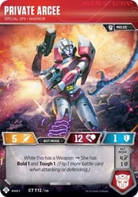 Private Arcee - Special Ops Warrior - War for Cybertron: Siege I - Transformers TCG card