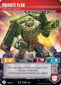 Private Flak - Artillery Tactics - War for Cybertron: Siege I - Transformers TCG card