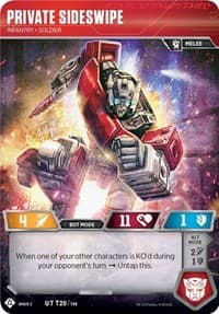 Private Sideswipe - Infantry Soldier - War for Cybertron: Siege I - Transformers TCG card