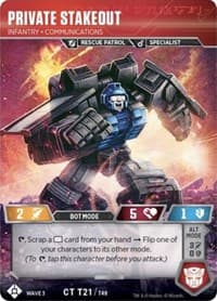 Private Stakeout - Infantry Communications - War for Cybertron: Siege I - Transformers TCG card