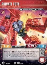 Private Tote - Special Ops Infiltration - War for Cybertron: Siege I - Transformers TCG card