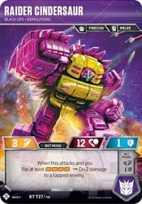 Raider Cindersaur - Black Ops Demolitions - War for Cybertron: Siege I - Transformers TCG card
