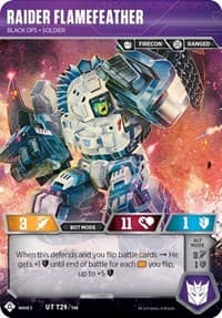 Raider Flamefeather - Black Ops Soldier - War for Cybertron: Siege I - Transformers TCG card