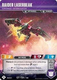 Raider Laserbeak - Espionage Interrogation - War for Cybertron: Siege I - Transformers TCG card