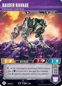 Raider Ravage - Espionage Saboteur - War for Cybertron: Siege I - Transformers TCG card