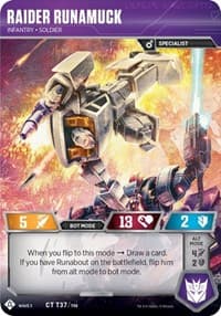 Raider Runamuck - Infantry Soldier - War for Cybertron: Siege I - Transformers TCG card