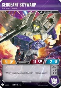 Sergeant Skywarp - Black Ops Seeker - War for Cybertron: Siege I - Transformers TCG card