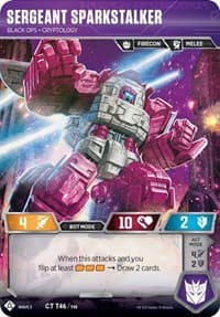 Sergeant Sparkstalker - Black Ops Cryptology - War for Cybertron: Siege I - Transformers TCG card