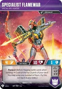 Specialist Flamewar - Special Ops Hunter - War for Cybertron: Siege I - Transformers TCG card