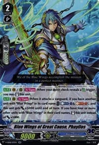 Blue Wings of Great Cause, Phayllos - V-EB08: My Glorious Justice - Cardfight Vanguard card