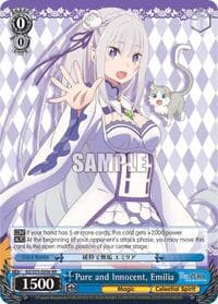 Pure and Innocent, Emilia - Re:ZERO Vol.2 - Weiss Schwarz card