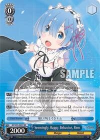 Seemingly Happy Behavior, Rem - Re:ZERO Vol.2 - Weiss Schwarz card