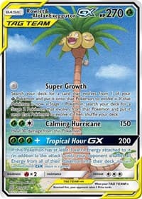 Rowlet & Alolan Exeggutor GX (Alternate Full Art) - SM - Unified Minds - Pokemon card