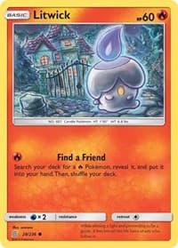 Litwick (28) - SM - Unified Minds - Pokemon card