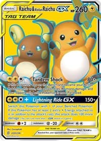 Raichu & Alolan Raichu GX (Full Art) - SM - Unified Minds - Pokemon card