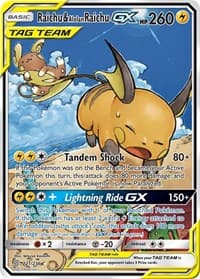 Raichu & Alolan Raichu GX (Alternate Full Art) - SM - Unified Minds - Pokemon card