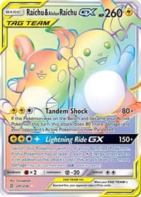 Raichu & Alolan Raichu GX (Secret) - SM - Unified Minds - Pokemon card