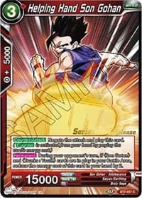 Helping Hand Son Gohan - Assault of the Saiyans Pre-Release Cards - Dragon Ball Super: Masters card