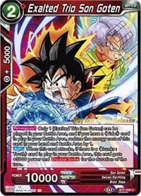 Exalted Trio Son Goten - Assault of the Saiyans Pre-Release Cards - Dragon Ball Super: Masters card
