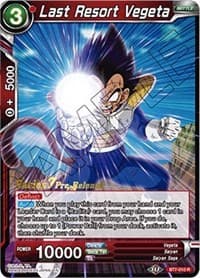 Last Resort Vegeta - Assault of the Saiyans Pre-Release Cards - Dragon Ball Super: Masters card