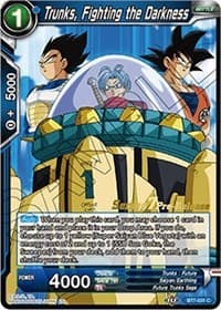 Trunks, Fighting the Darkness - Assault of the Saiyans Pre-Release Cards - Dragon Ball Super: Masters card