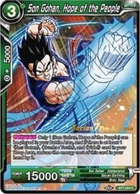 Son Gohan, Hope of the People - Assault of the Saiyans Pre-Release Cards - Dragon Ball Super: Masters card