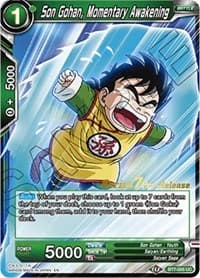 Son Gohan, Momentary Awakening - Assault of the Saiyans Pre-Release Cards - Dragon Ball Super: Masters card