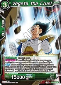 Vegeta the Cruel - Assault of the Saiyans Pre-Release Cards - Dragon Ball Super: Masters card
